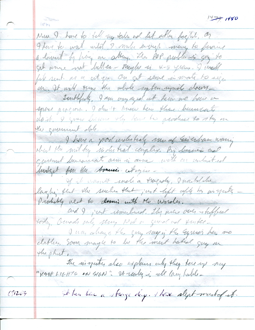 Dr John WorldPeace 2008 Prison Journal